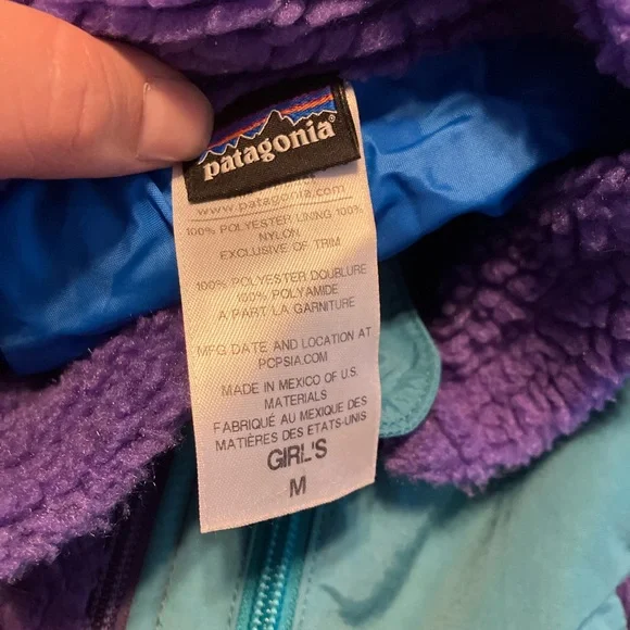 Patagonia Vibrant Purple Fleece with Aqua Details